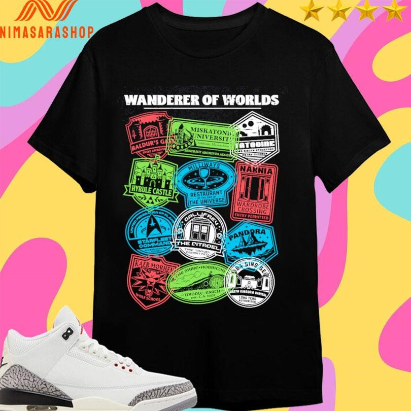 Wanderer Of Worlds Geek Travel Stamp Shirts