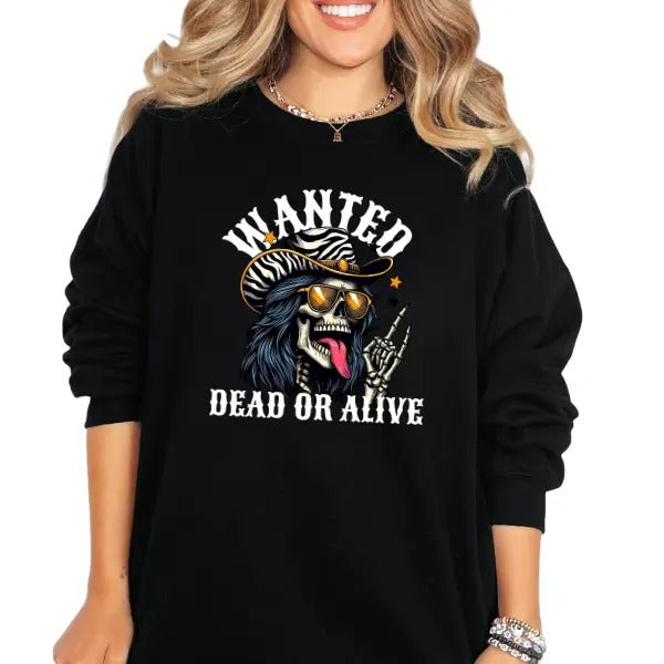 Wanted De&ad or Alive Graphic Tee, Sweatshirt & Hoodie | Music Band Casual Goth T-Shirt | Edgy Rock & Roll Streetwear |...
