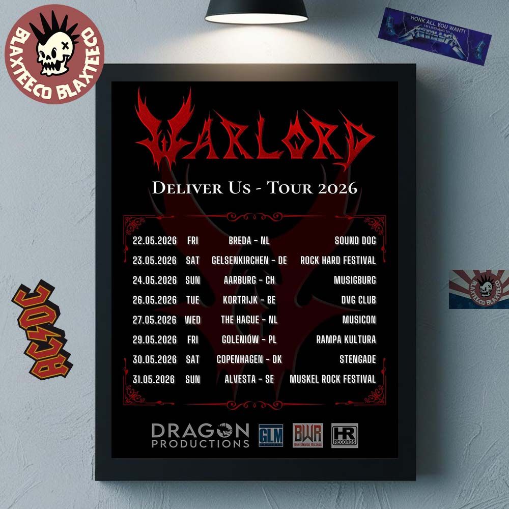 Warlord Deliver Us Europe 2026 Tour Schedule Dates Wall Decor Poster Canvas