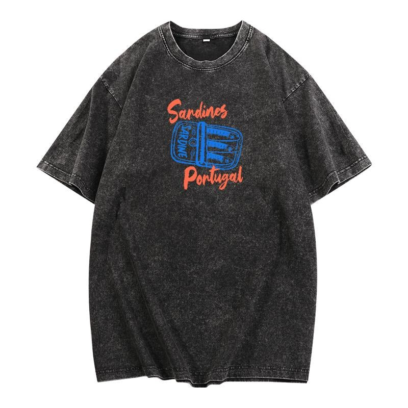 Washed T - Shirt for Foodies: Celebrate 'Sardines Portugal' with a Fun Graphic style 02 Hoodie, Sweatshirt |...