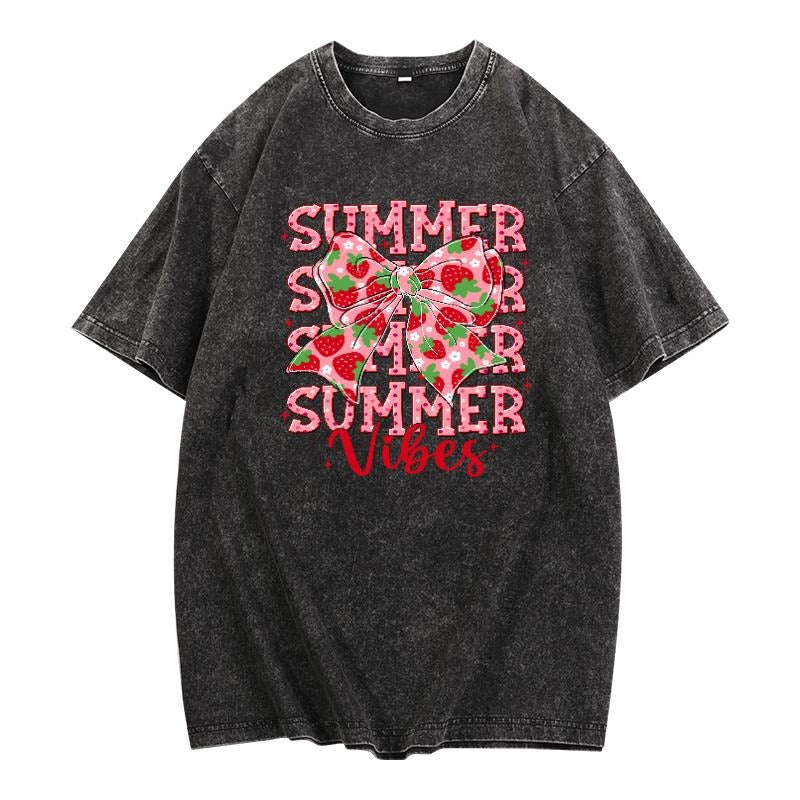 Washed T - Shirt for Summer Enthusiasts: Flaunt 'Summer Summer Summer Vibes Hoodie, Sweatshirt | UrbanDripWear.com