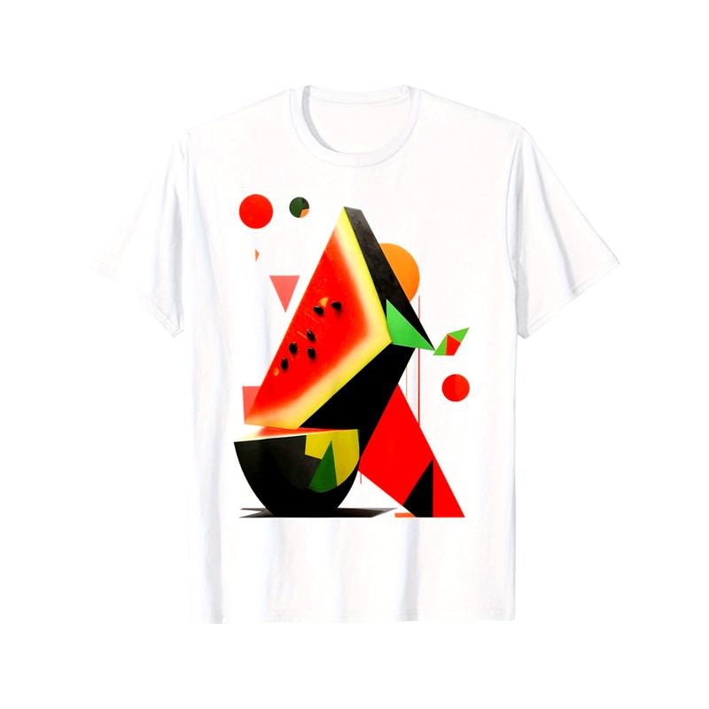 Watermelon Polygon Art Abstract Graphic Watermelon T-Shirt made in usa Hoodie, Sweatshirt | UrbanDripWear.com