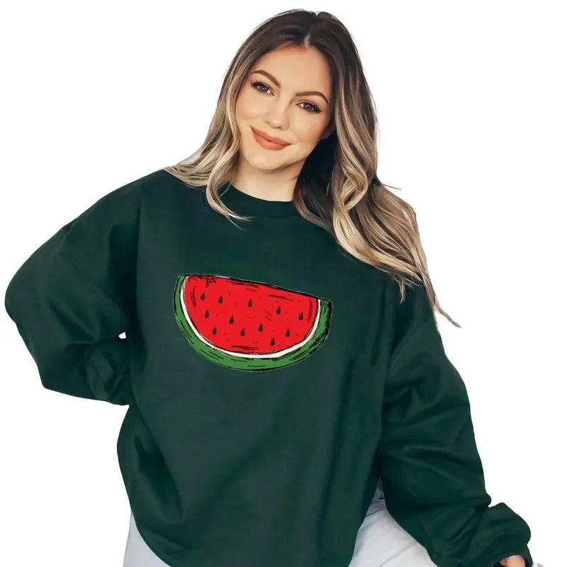 Watermelon Shirt, Watermelon Gift Shirt, Fruit Lover Sweatshirt, Watermelon Party Shirt Womenswear Lady Casual Comfort Hoodie
