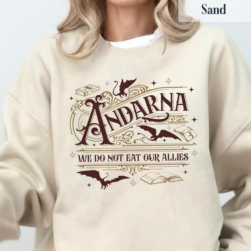 We Do Not Eat Our Allies Shirt, Andarna Fourth Wing Shirt, Dragon Book Shirt,Basgiath War College Shirt,Bookish Gift For...