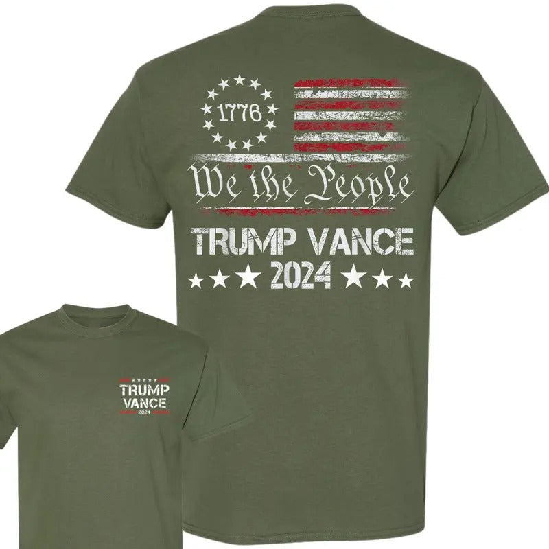 We The People Trump Vance 2024 Shirt, Trump Supporters Unisex Cotton 2 Sides Shirt, Trump Vance 2024 President Shirt,...