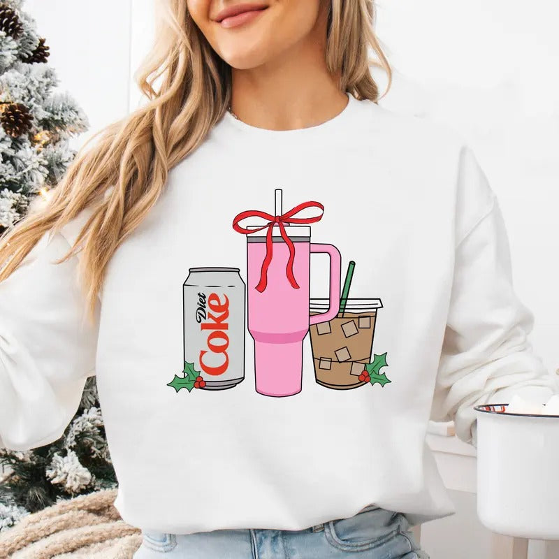 'We're Girls' Holiday Drinks Crewneck Sweatshirt Pullover T-Shirts, Hoodie | UrbanDripWear.com