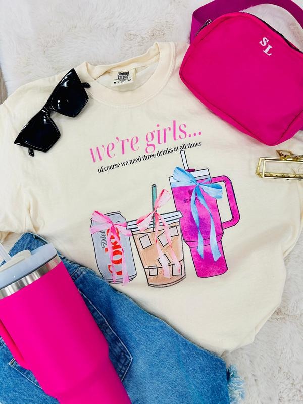 'We're Girls Bow Drinks' T-Shirt Hoodie, Sweatshirt | UrbanDripWear.com