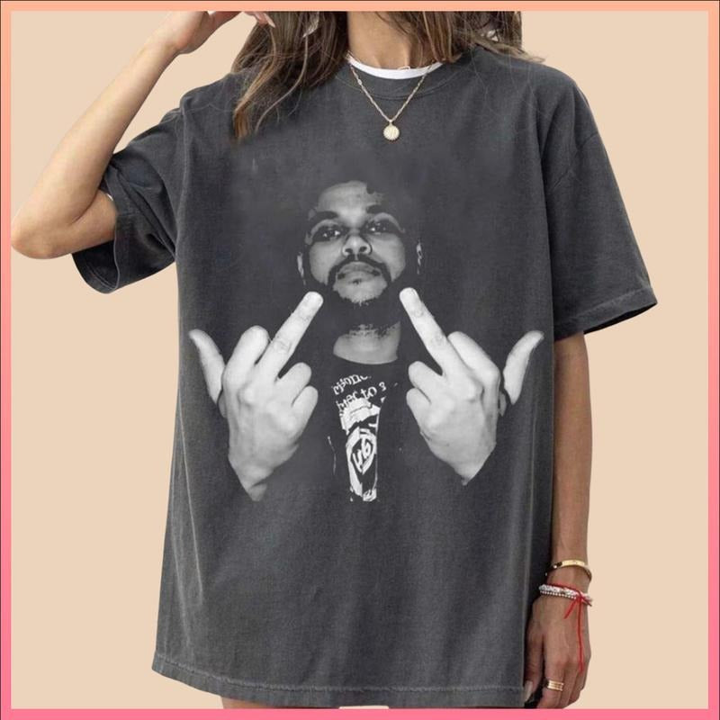 Weeknd Middle Finger Trendy T-Shirt Streetwear Unisex Tee True Fan Gift Hoodie, Sweatshirt | UrbanDripWear.com