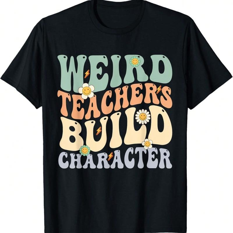 Weird Teachers Build Character Teacher Groovy Retro Vintage T-Shirt Hoodie, Sweatshirt | UrbanDripWear.com