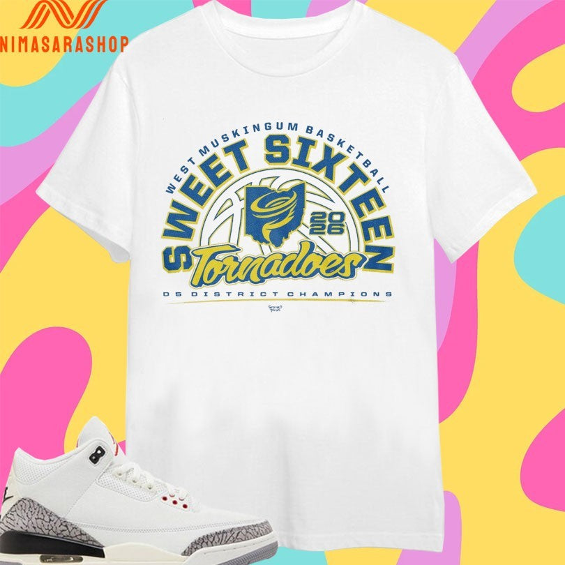 West Muskingum Basketball Sweet Sixteen Tornadoes D5 District Champions 2026 Shirts