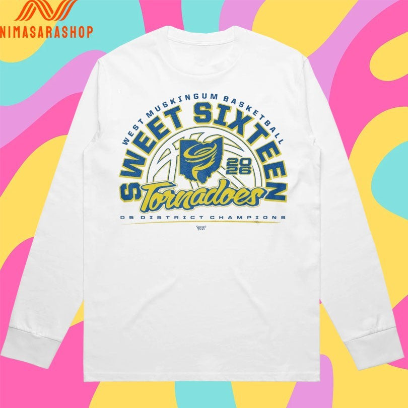West Muskingum Basketball Sweet Sixteen Tornadoes D5 District Champions 2026 Shirts