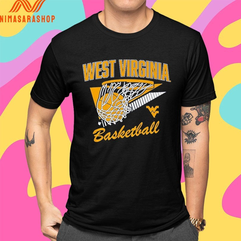 West Virginia Mountaineers Basketball Retro Swish Shirts