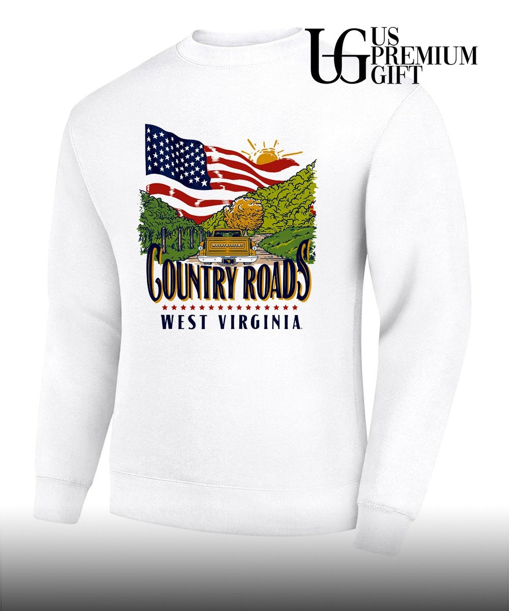 West Virginia Mountaineers Country Roads American USA flag shirt