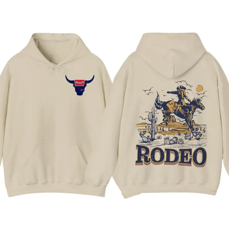 Western Cowboy Shirt, Rodeo Hoodie, Vintage 90s Graphic Western Hoodie, Trendy Shirt Sweatshirt | UrbanDripWear.com