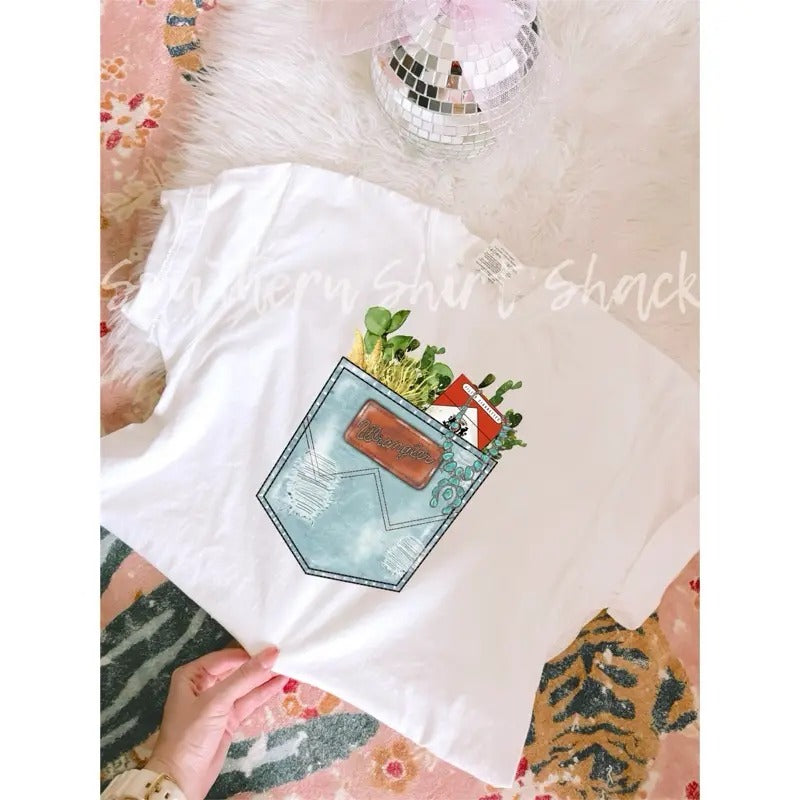 Western Pocket t shirt  | white comfort colors t shirt Hoodie, Sweatshirt | UrbanDripWear.com