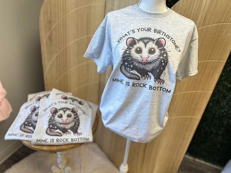 What's Your Birthstone Mine is Rock Bottom - Possum Sweatshirt - Funny Sweatshirt T-Shirts, Hoodie | UrbanDripWear.com