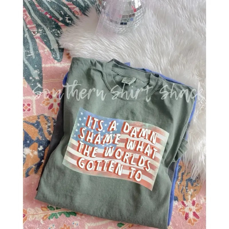 What the worlds gotten to t shirt  | moss comfort colors t shirt Hoodie, Sweatshirt | UrbanDripWear.com