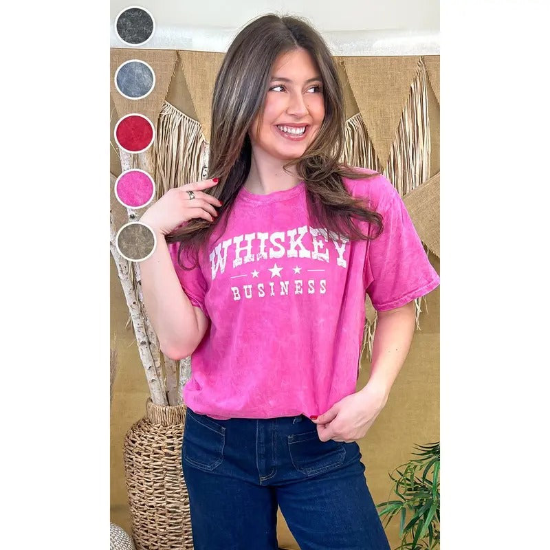 Whiskey Business Mineral Washed Graphic T-Shirt Hoodie, Sweatshirt | UrbanDripWear.com