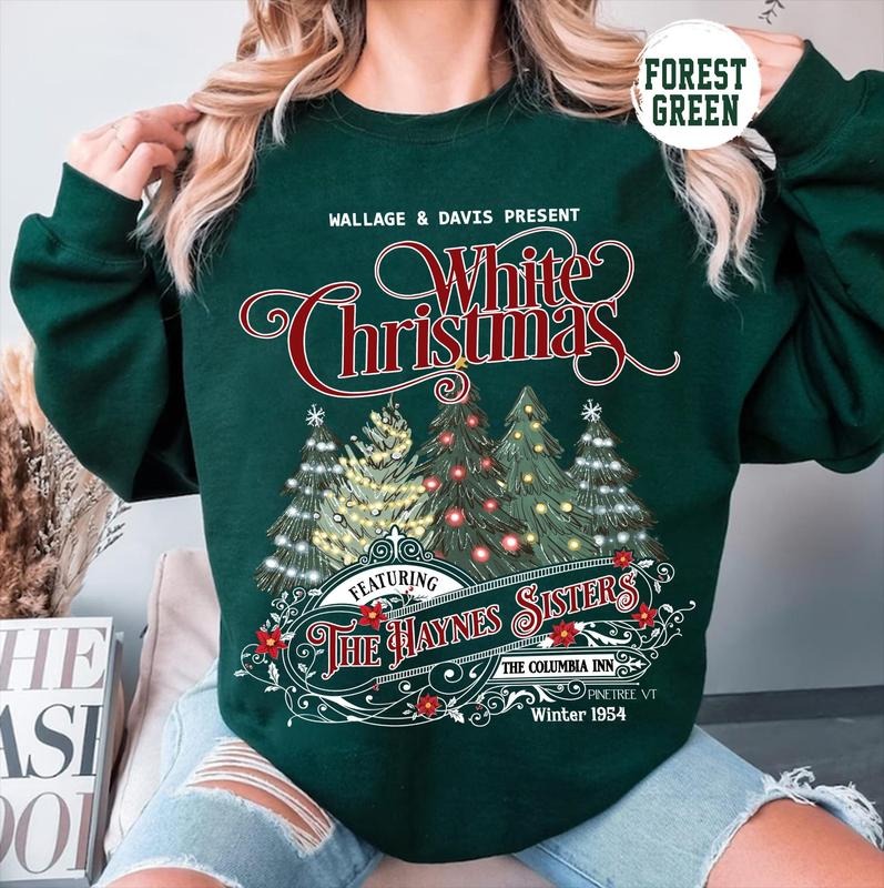 White Christmas Movie Sweatshirt Christmas White Movie 1954 Sweatshirt Columbia Inn Pine Tree Vermont Christmas...