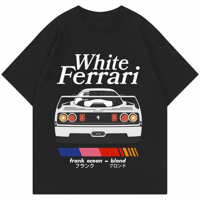 White Ferrarii F40 T-Shirt, Car Enthusiast T-Shirt, Car Clothing Hoodie, Sweatshirt | UrbanDripWear.com