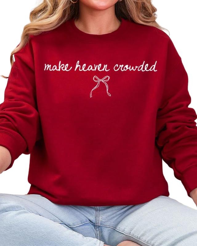 White Make Heaven Crowded Coquette Heavy Blend Crew Sweatshirt Casual Fleece T-Shirts, Hoodie | UrbanDripWear.com