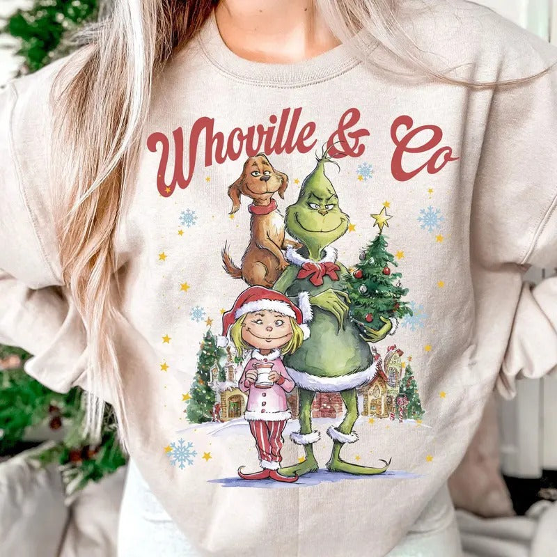 Whovillee Co Christmas Sweatshirt, Retro Christmas Shirt, Christmas Sweatshirt, Christmas Gifts Hoodie | UrbanDripWear.com