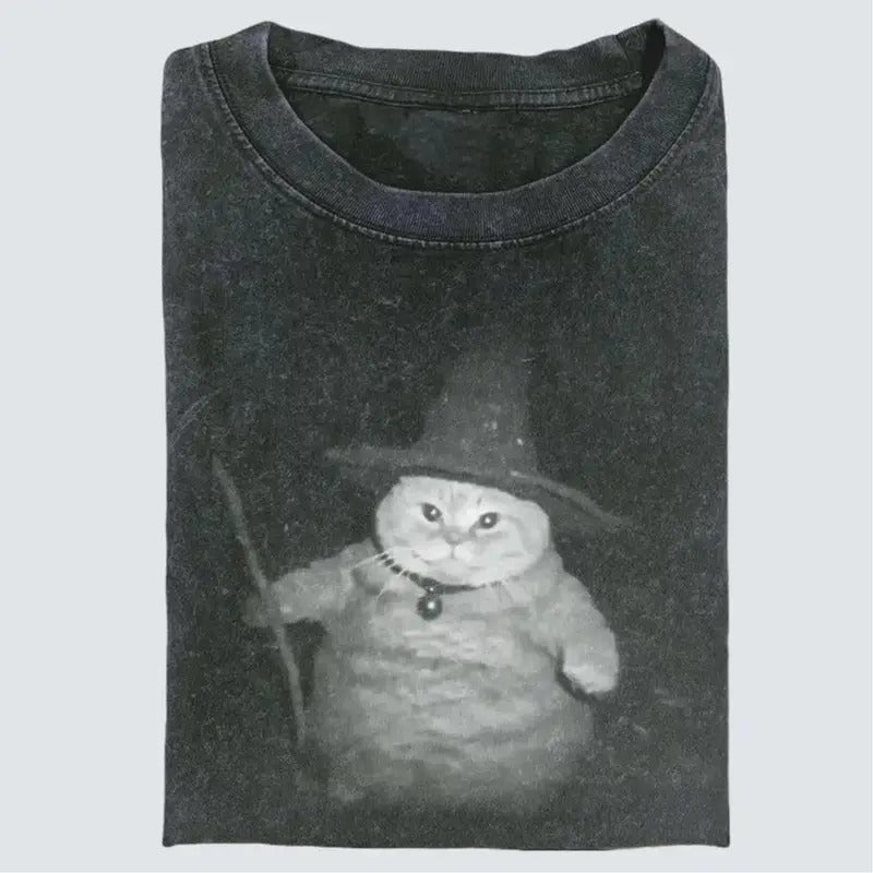 Wi!.zard Cat Vintage Shirt, Cat T-Shirt, Meme Cr!nge Funny Dumb Shirts, Unisex Movie, Gift for Fan,Gift For Women and Man...