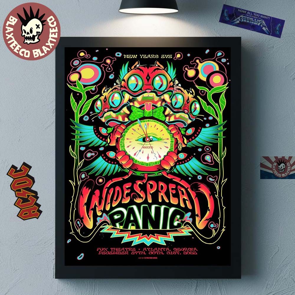 Widespread Panic New Years Eve 2025 Merch For Atlanta Georgia Event Poster By Munk One At Fox Theatre On December 29 30 31 2025 Decor Poster Canvas