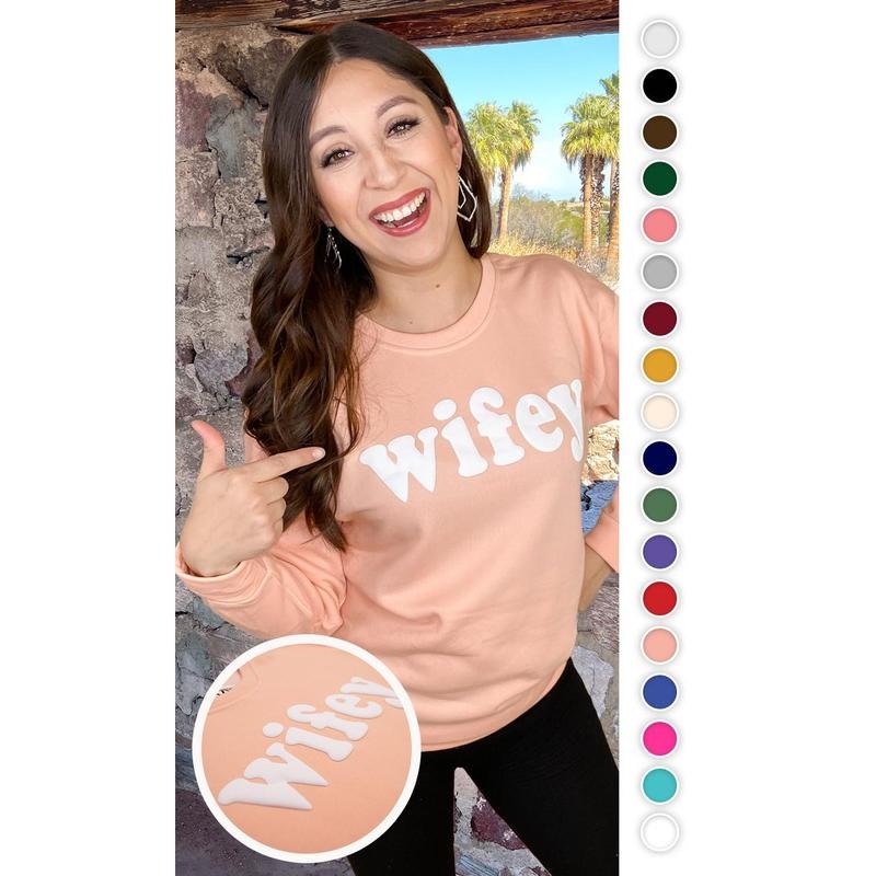Wifey Magic Puff Sweatshirt T-Shirts, Hoodie | UrbanDripWear.com