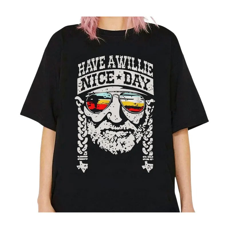 Willie Nelson Country Music Have a Willie Nice Day T Shirt Gift for fans Hoodie, Sweatshirt | UrbanDripWear.com