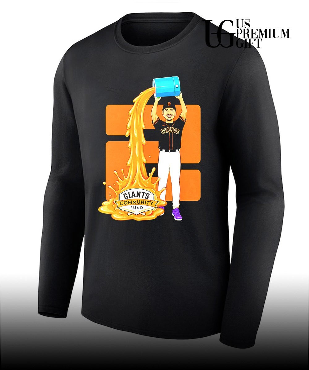 Willy Adames San Francisco Giants Community Fund baseball player pouring bucket shirt