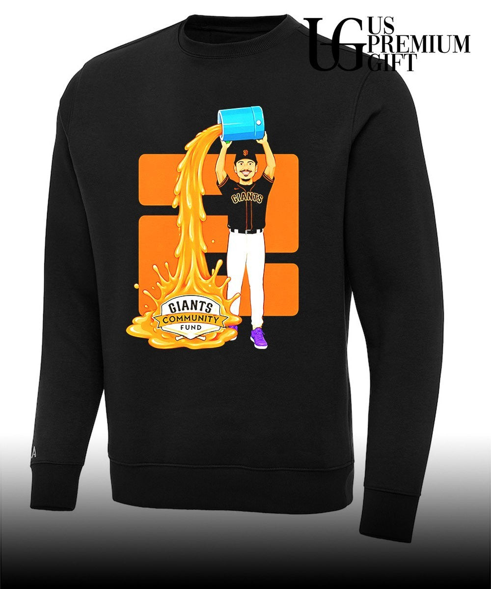 Willy Adames San Francisco Giants Community Fund baseball player pouring bucket shirt