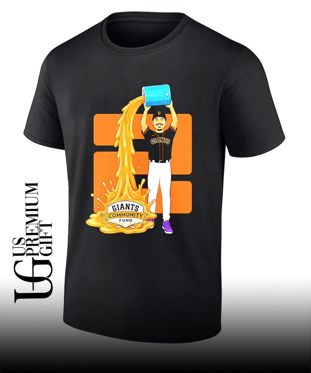 Willy Adames San Francisco Giants Community Fund baseball player pouring bucket shirt