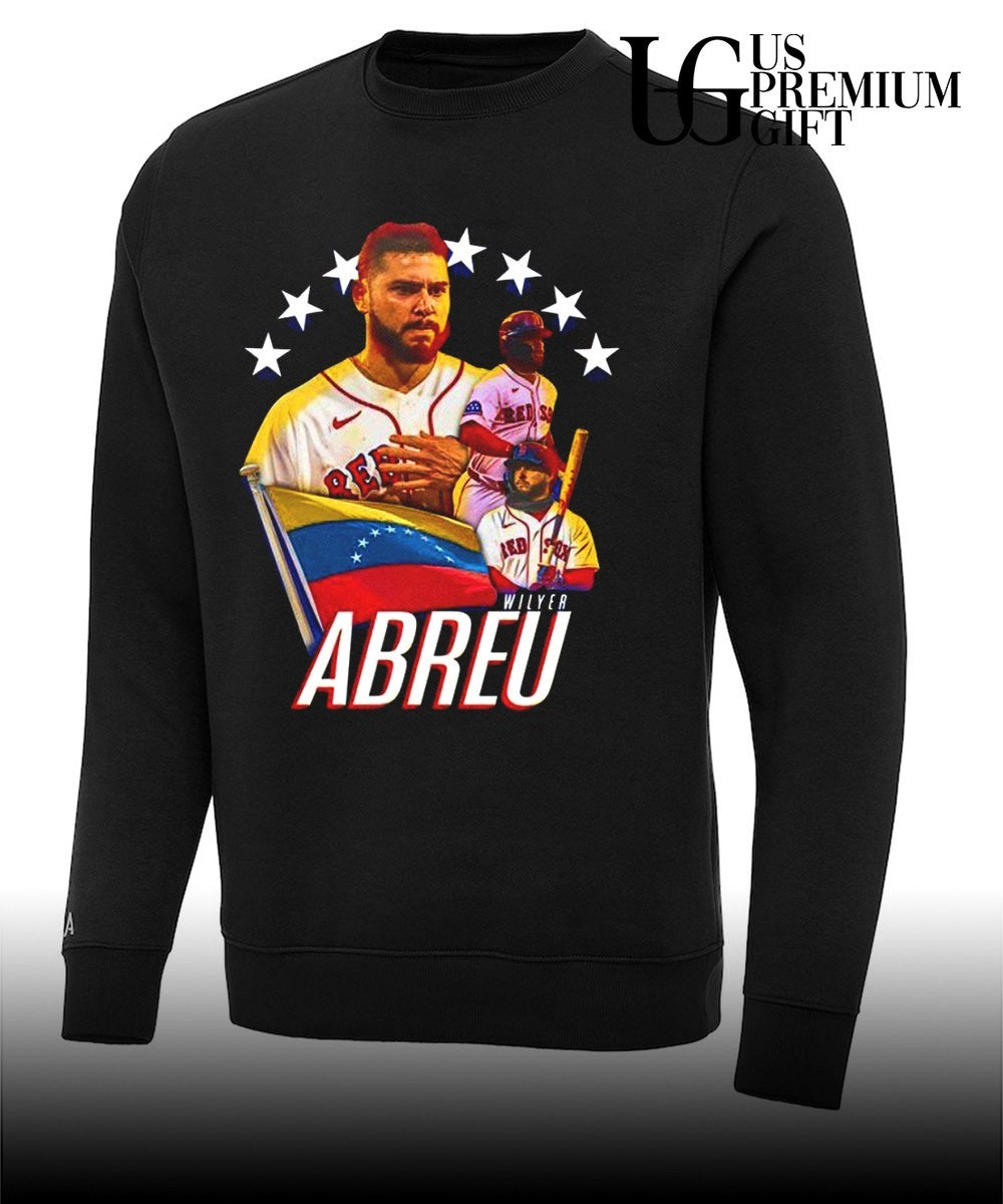 Wilyer Abreu Boston Red Sox Venezuela flag signatures shirt