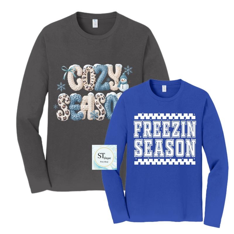 Winter Time Mystery Designed T-shirt Cozy Season Long Sleeves or Crewneck Casual Style Hoodie, Sweatshirt | UrbanDripWear.com