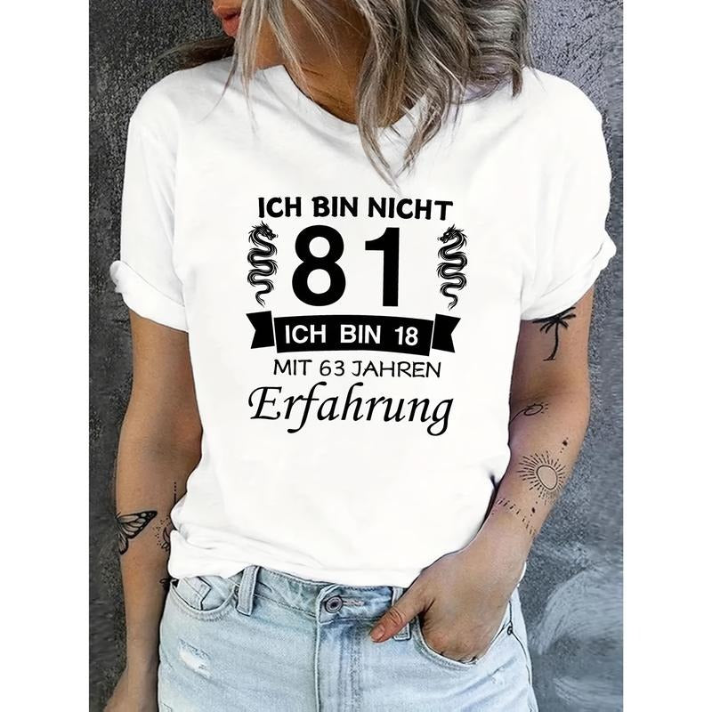 With 81 Years of Work Experience, This Women'S Casual Short Sleeved Round Neck T-Shirt Is The Perfect Choice for Spring...
