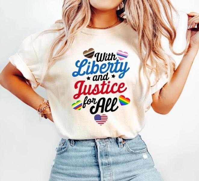 With Liberty And Justice For All Shirt, Fundemantal Rights T-Shirt, BLM Shirt, Antiracism Shirt, Human Rights T-Shirt,...