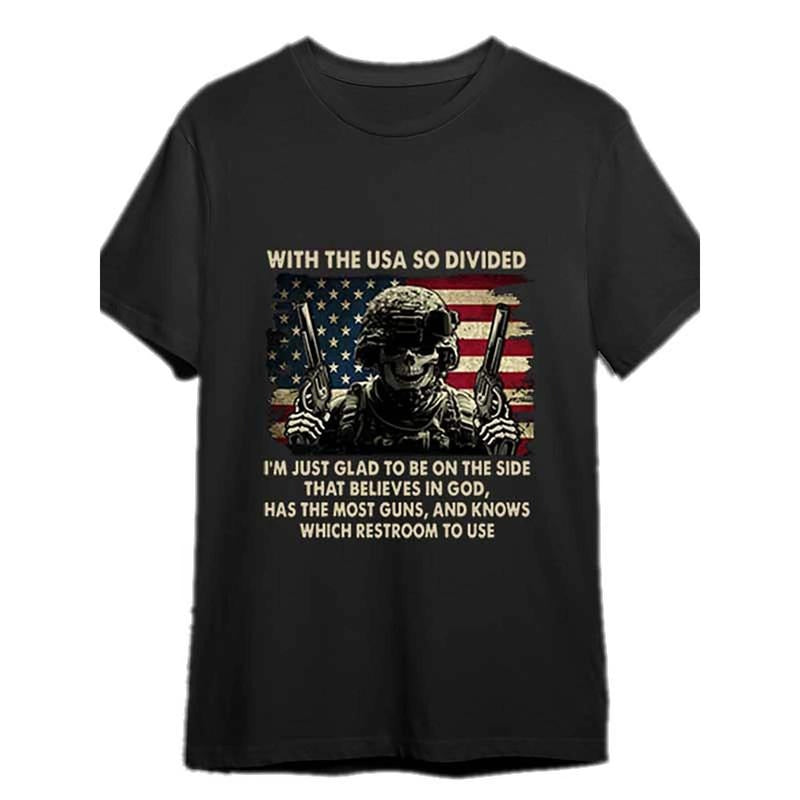 With The USA So Divided Shirt, US Veteran Shirt, Veterans Day Shirt, Memorial Day Shirt 335735 funny  Short Sleeve...