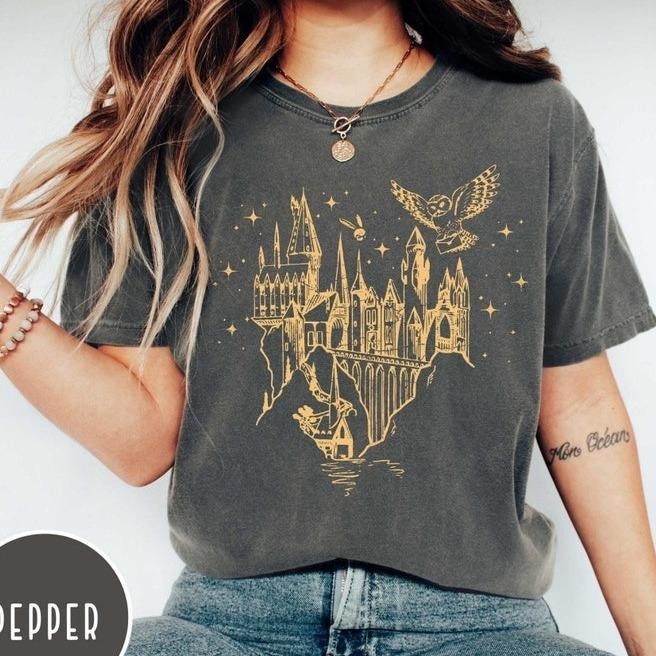 Wizard Castle Comfort Colors Shirt, Wizard School Shirt, Magical Castle Shirt, Magic Book Shirt, Magic Lover T-Shirt...