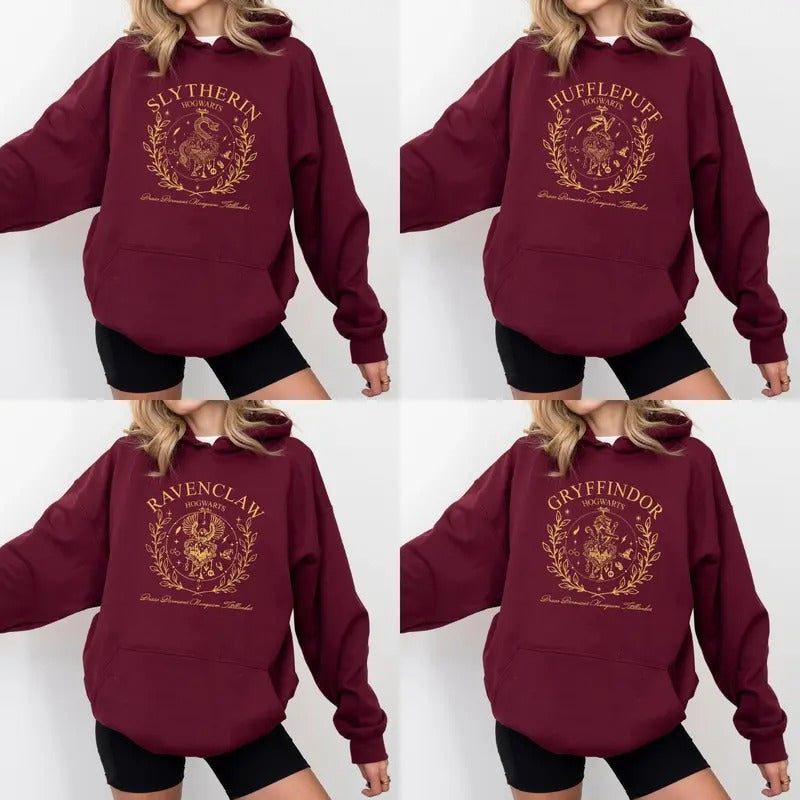 Wizard Houses Vintage Style Hoodie, Magical Hoodie, Magical Fantasy Shirt, Gift For Her, For Him Sweatshirt