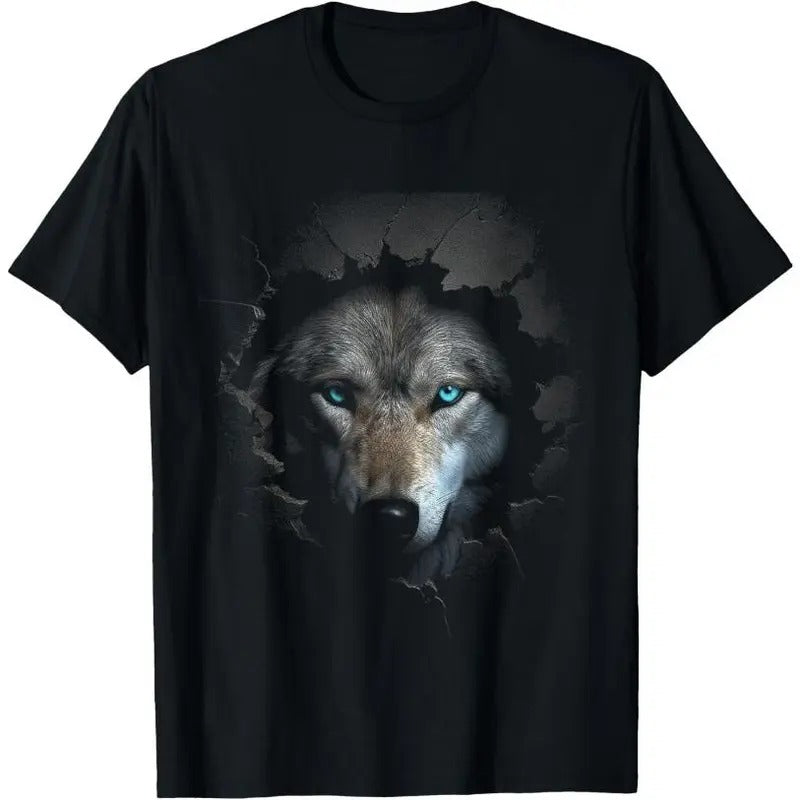 Wolf Blue Eyes Artwork | Wall Animal Motif Wolf T-Shirt Hoodie, Sweatshirt | UrbanDripWear.com