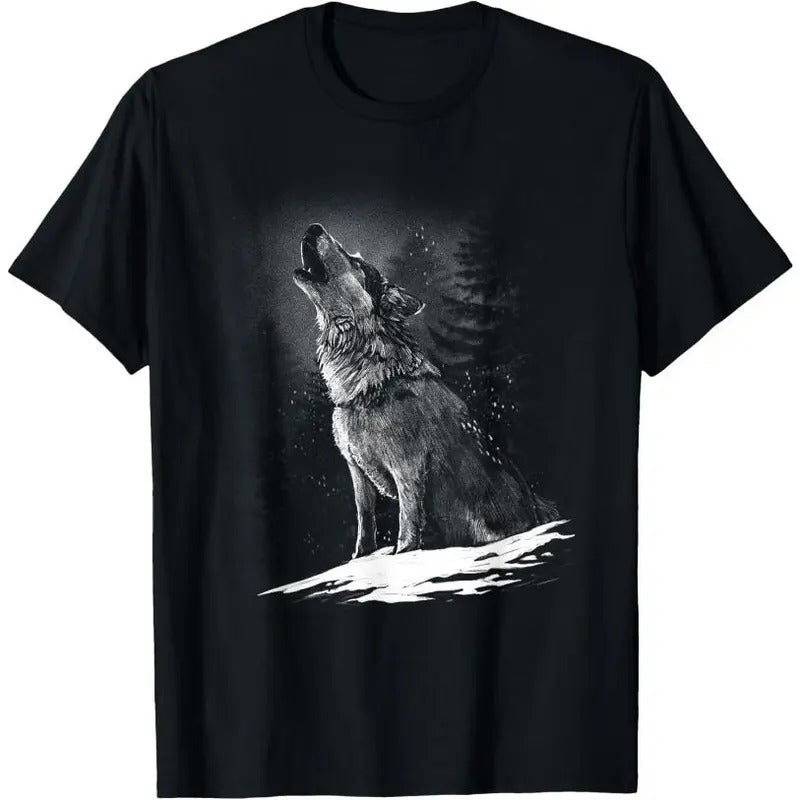 Wolf Hunting Ground, Icy Moon Forest wildlife T-Shirt Hoodie, Sweatshirt | UrbanDripWear.com