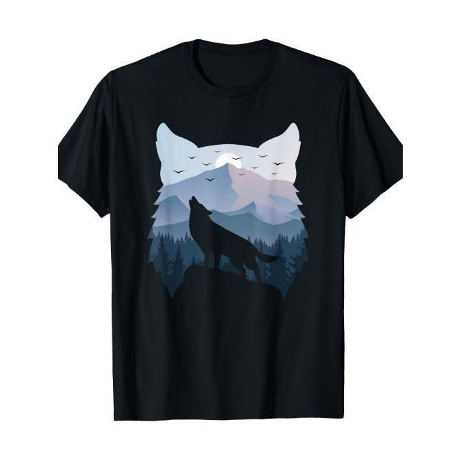 Wolf Landscape Mountain Wildlife Animal Nature Wolves T-shirt Made in USA Hoodie, Sweatshirt | UrbanDripWear.com
