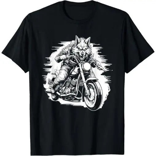 Wolf Motorcycle Animal Wolves - Wildlife Wolf T-Shirt Made in USA Hoodie, Sweatshirt | UrbanDripWear.com