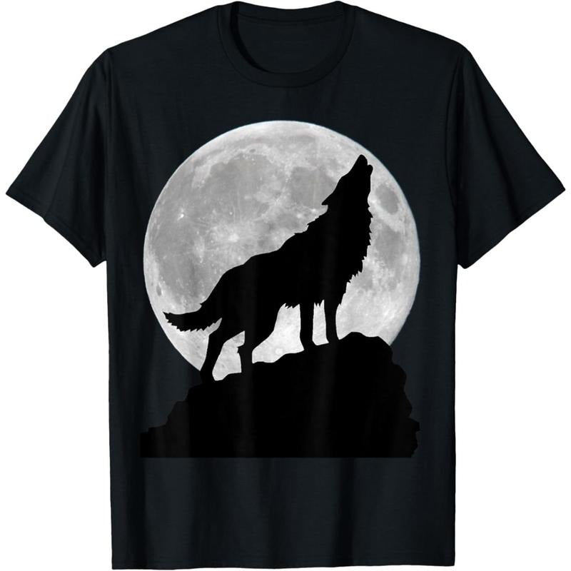 Wolf in moon light - Cool full dog pup howling T-Shirt made in usa Hoodie, Sweatshirt | UrbanDripWear.com
