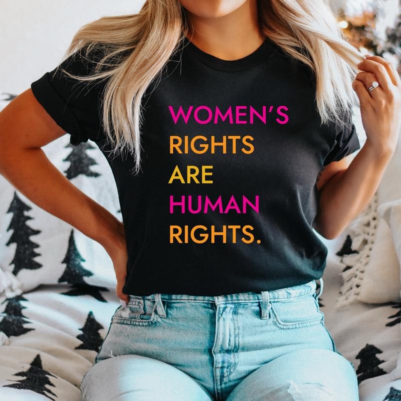 Woman's Rights Are Human Rights Shirt, Feminist T-shirt, Reproductive Tee, Equality Short Sleeve, Feminism Gift Tee,...