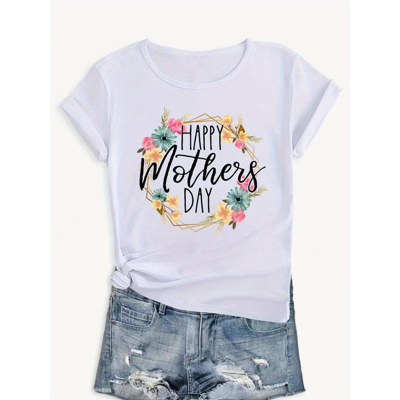 Women'S "Happy Mother'S Day" Floral Graphic T-Shirt