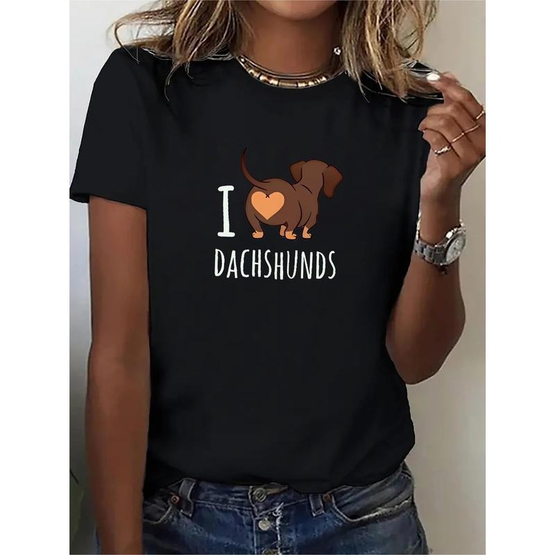 Women'S "I Love Dachshund" Graphic T-Shirt