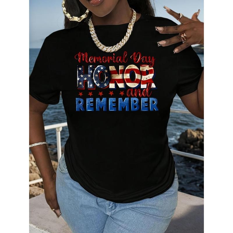 Women'S "Memorial Day Honor and Remember" Graphic T-Shirt
