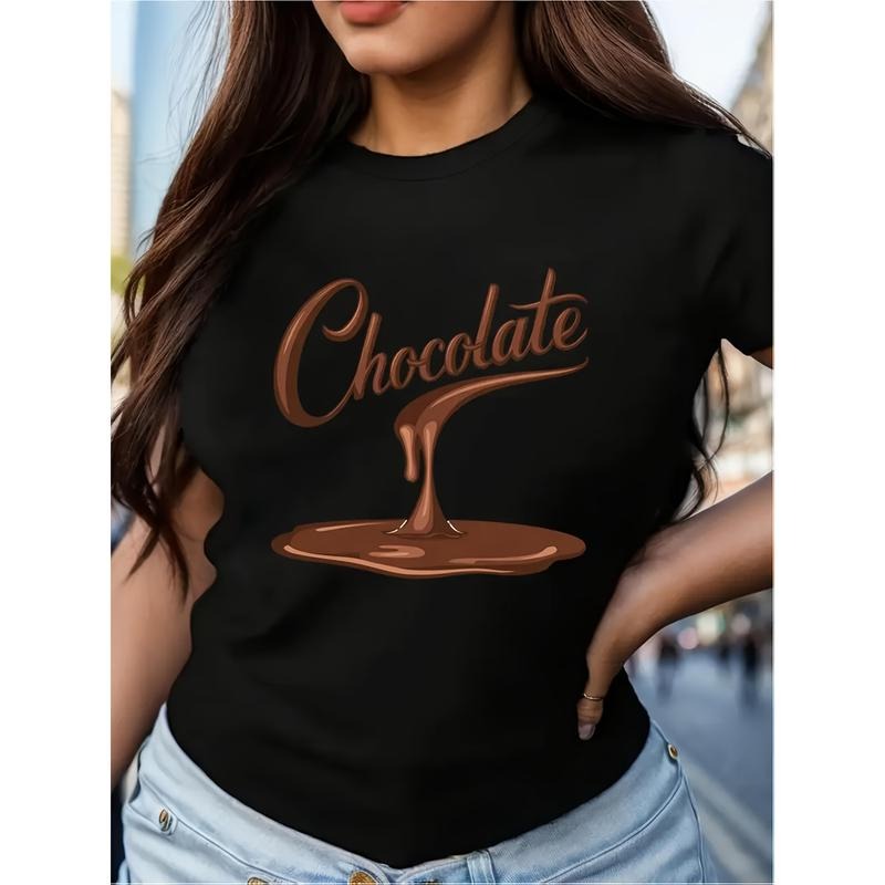 Women'S Casual T-Shirt, Unique Chocolate Drip Pattern